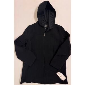 NWT Women's Northern Glades Quilted Full-Zip Hooded Lined Size L Black